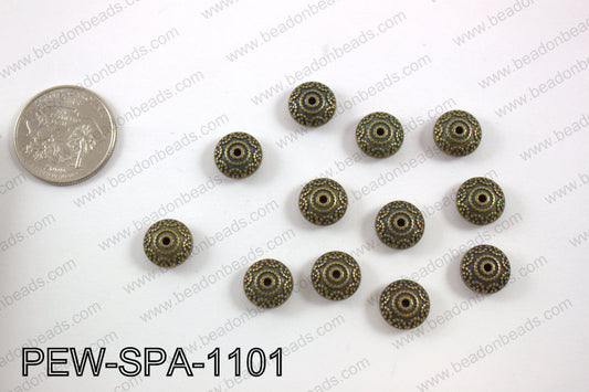 Pewter spacer 11mm, brass PEW-SPA-1101