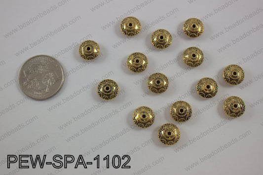 Pewter spacer 11mm, gold PEW-SPA-1102