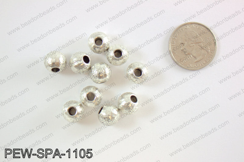 Round spacers 10mm, Silver PEW-SPA-1105