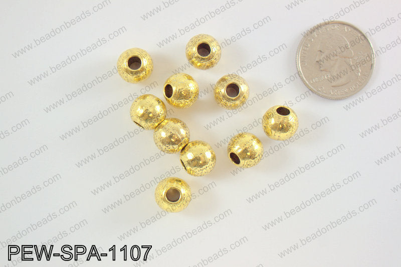 Round spacers 10mm, gold PEW-SPA-1107