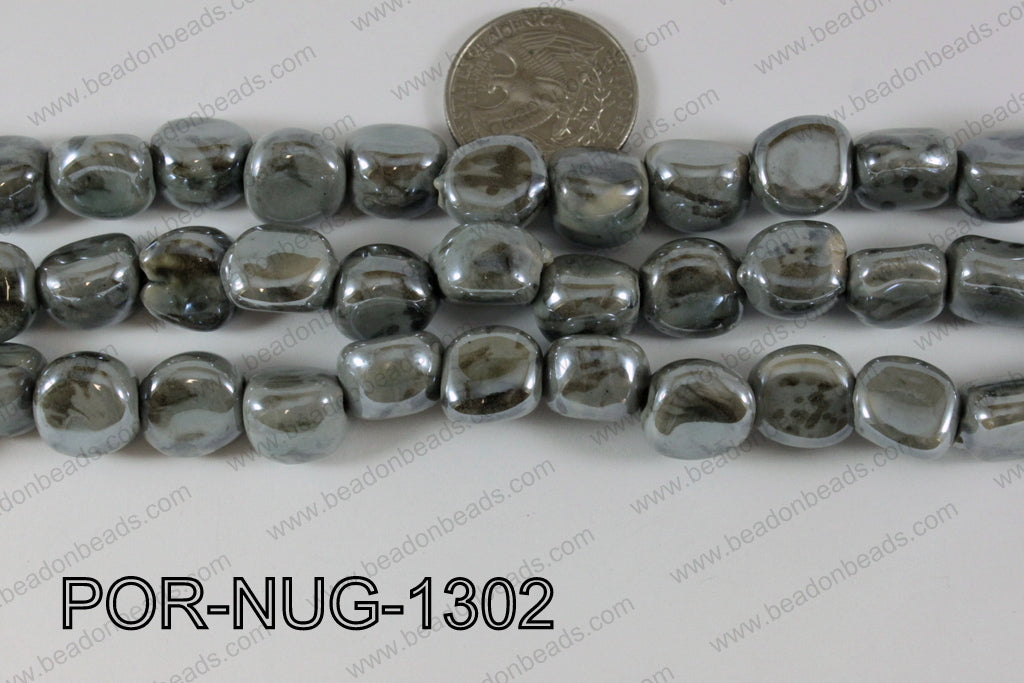 Porcelain Nugget Grey 13mm POR-NUG-1302