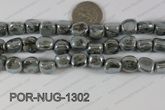 Porcelain Nugget Grey 13mm POR-NUG-1302