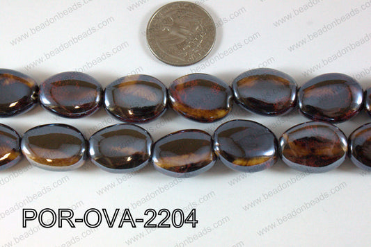 Porcelain Oval Brown 22mm POR-OVA-2204