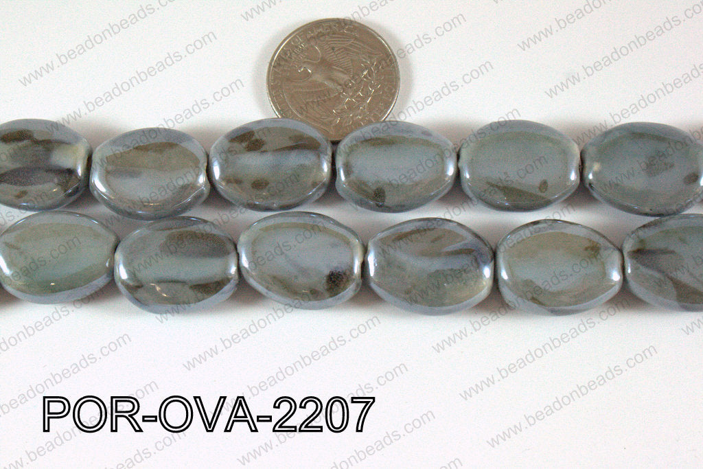 Porcelain Oval Grey 22mm POR-OVA-2207
