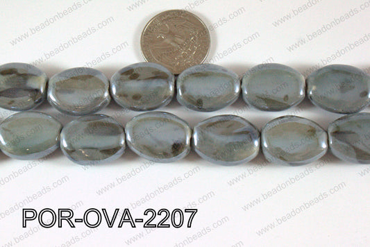 Porcelain Oval Grey 22mm POR-OVA-2207