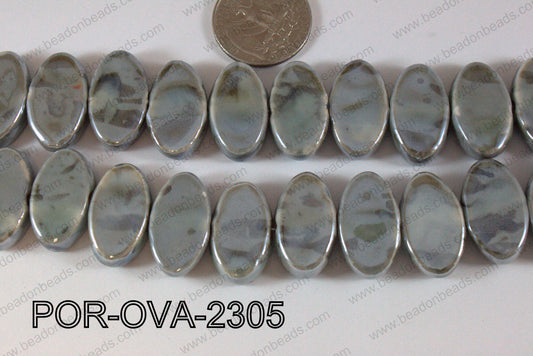 Porcelain Oval Grey 23mm POR-OVA-2305