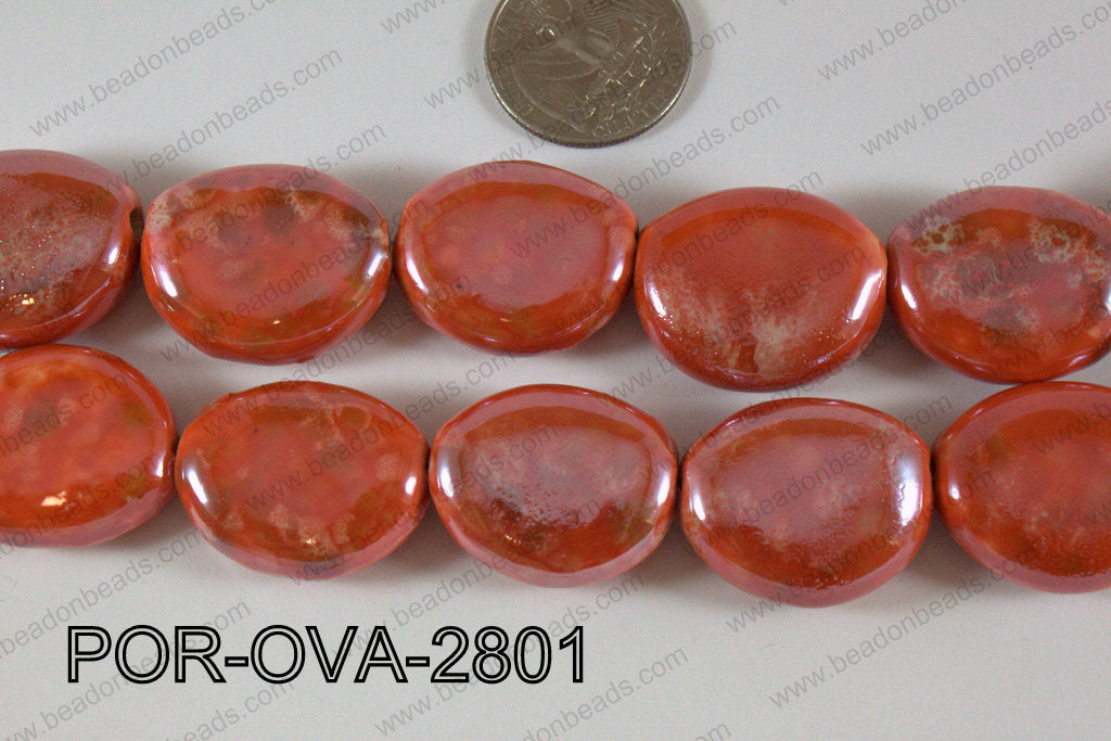Porcelain Oval Red 28mm POR-OVA-2801