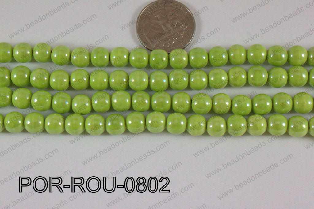 Porcelain Round Green 8mm POR-ROU-0802