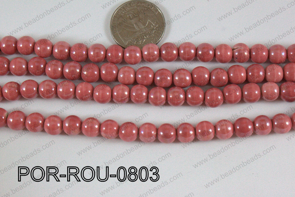 Porcelain Round Pink 8mm POR-ROU-0803