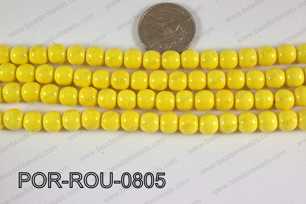 Porcelain Round Yellow 8mm POR-ROU-0805