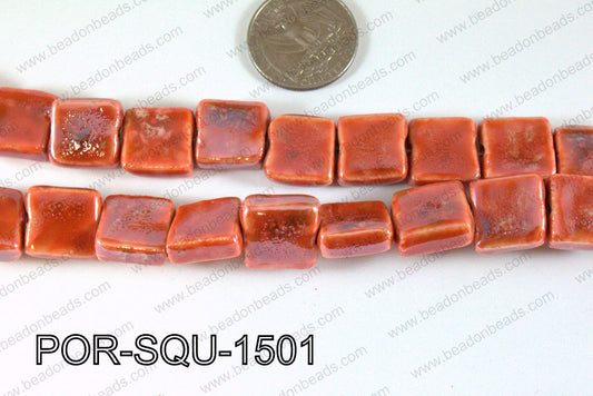 Porcelain Square Red 15mm POR-SQU-1501