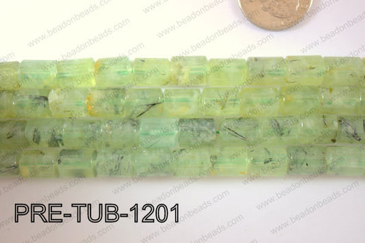 Prehnite Tube Faceted 9x12mm PRE-TUB-1201