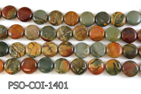 Picasso Jasper Coin 16mm 16" PSO-COI-1401