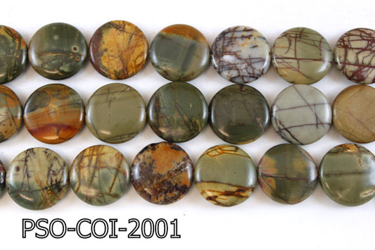 Picasso Jasper Coin 20mm 16" PSO-COI-2001