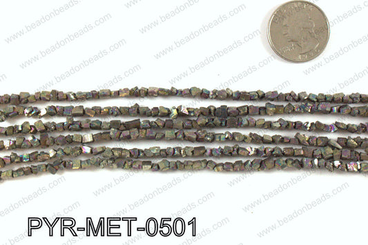 Pyrite metallic coated nuggets 5x5mm PYR-MET-0501