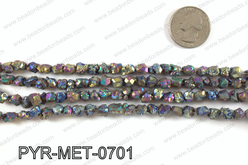Pyrite metallic coated nuggets 7x7mm PYR-MET-0701