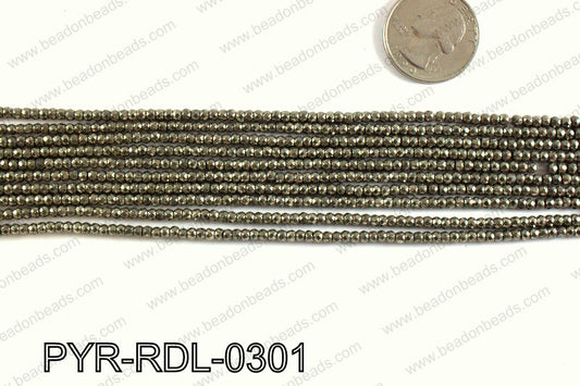 Pyrite rondelle faceted 3mm PYR-RDL-0301