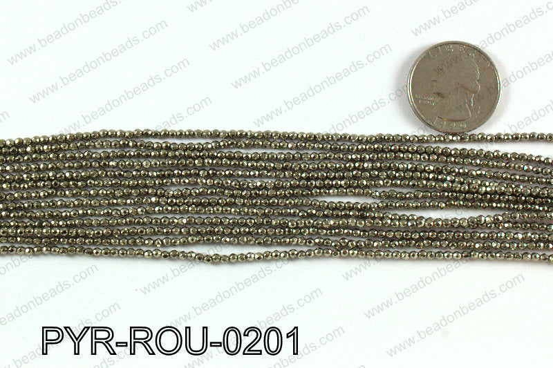 Pyrite round faceted 2mm PYR-ROU-0201