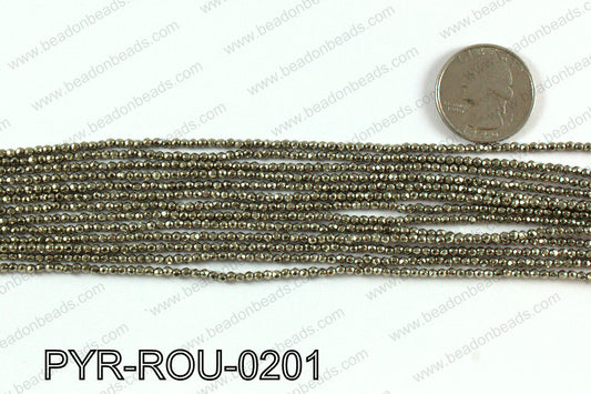 Pyrite round faceted 2mm PYR-ROU-0201
