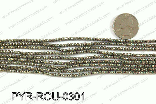 Pyrite round faceted 3mm PYR-ROU-0301