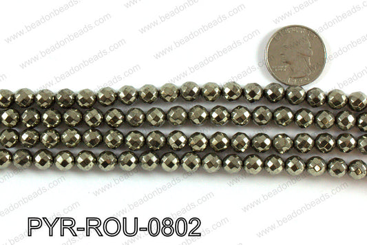Pyrite round faceted 8mm PYR-ROU-0802