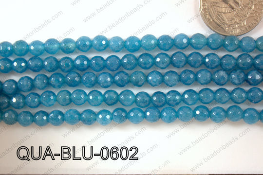 Blue Quartz Round Faceted 6mm QUA-BLU-0602