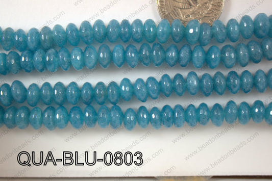 Blue Quartz Rondel Faceted 8mm QUA-BLU-0803