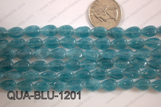 Dyed Blue Quartz Flat Teardrop 12x8mm QUA-BLU-1201