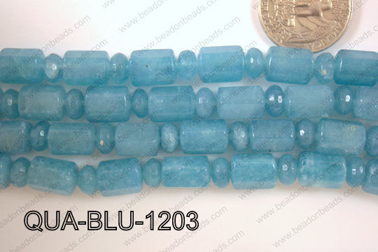 Blue Quartz 10x12mm Tube 8mm Rondel QUA-BLU-1203