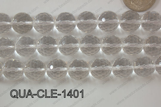 Clear Quartz Round Faceted 14mm QUA-CLE-1401
