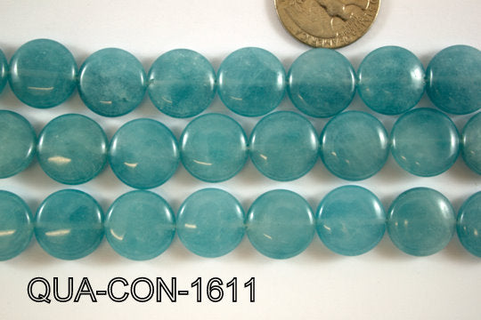 Dyed Blue Quartz Coin 16mm QUA-CON-1611