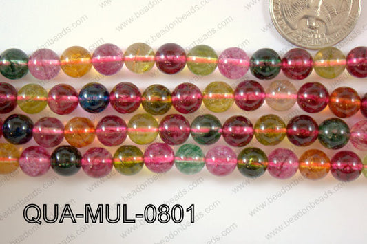 Multicolor Quartz Round 8mm QUA-MUL-0801