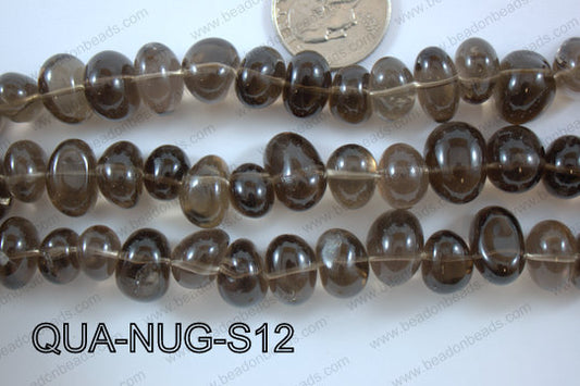 Smoky Quartz Nugget Center drill 8x14mm QUA-NUG-S12