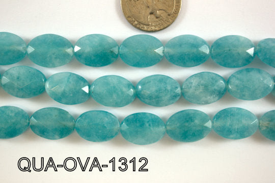 Dyed Blue Quartz Faceted Oval 13x18mm QUA-OVA-1312