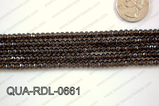 Smoky Quartz Rondel 6mm QUA-RDL-0661