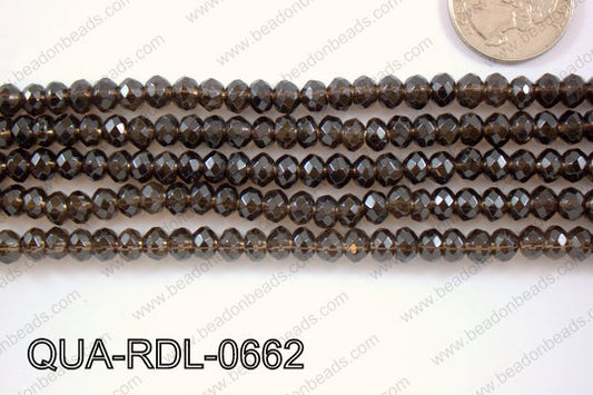 Smoky Quartz Rondel Faceted 6mm QUA-RDL-0662
