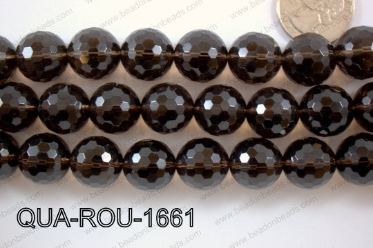 Smoky Quartz Round Faceted 16mm QUA-ROU-1661