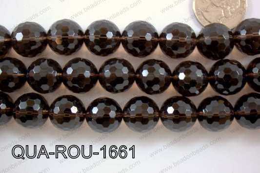 Smoky Quartz Round Faceted 16mm QUA-ROU-1661