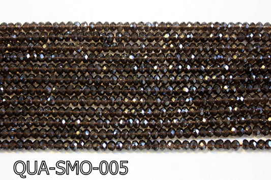 Smoky Quartz Faceted Rondel 4x6mm QUA-SMO-005