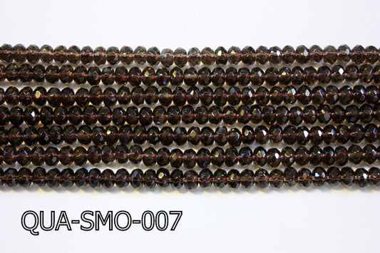 Smoky Quartz Faceted Rondel 5x8mm QUA-SMO-007