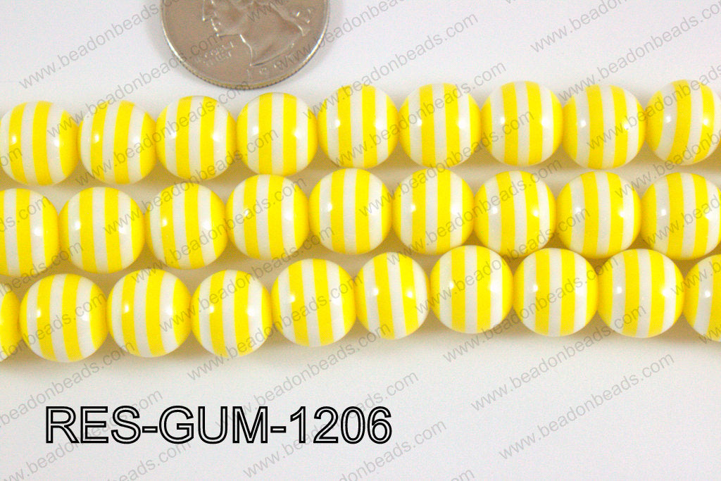 Resin gumball 12mm yellow RES-GUM-1206