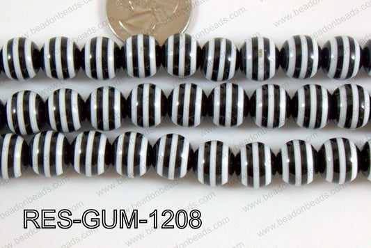 Resin gumball 12mm black RES-GUM-1208