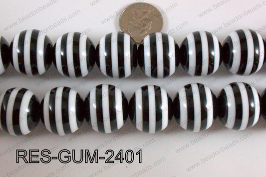 Acrylic Gum Ball Black 24mm RES-GUM-2401