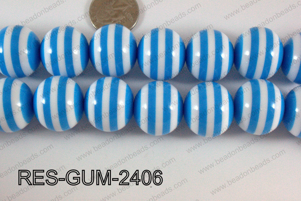 Acrylic Gum Ball Blue 24mm RES-GUM-2406