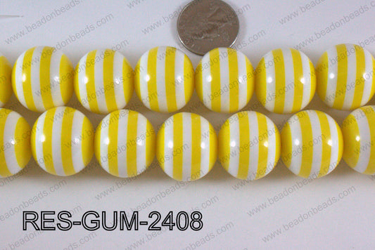 Acrylic Gum Ball Yellow 24mm RES-GUM-2408