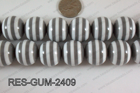 Acrylic Gum Ball Grey 24mm RES-GUM-2409