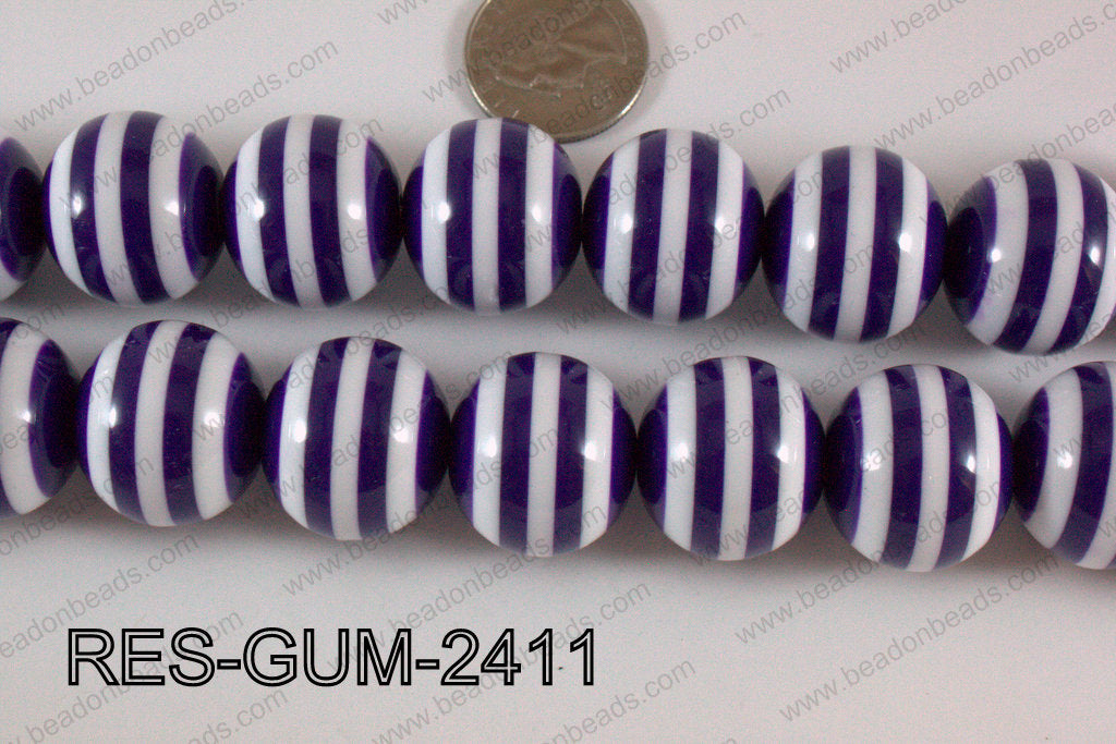 Acrylic Gum Ball Dark Purple 24mm RES-GUM-2411