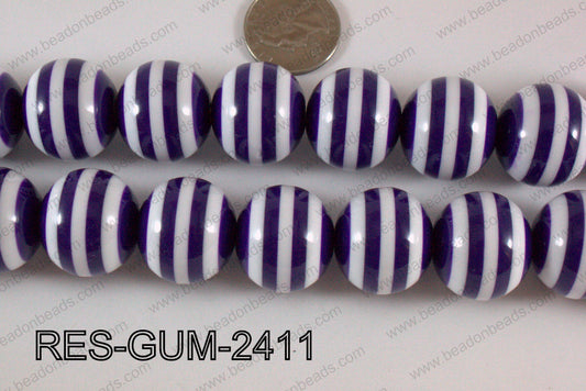 Acrylic Gum Ball Dark Purple 24mm RES-GUM-2411