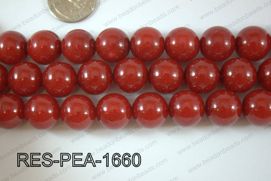 Resin Pearl Round 16mm RedRES-PEA-1660