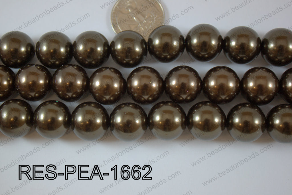 Resin Pearl Round 16mm Brown RES-PEA-1662